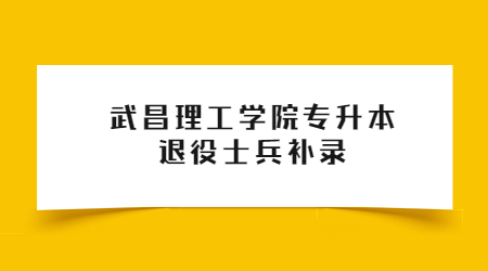 2022年武昌理工学院专升本退役大学生士兵补录工作公告