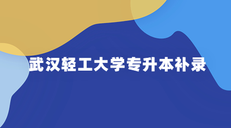 2022年武汉轻工大学专升本补录工作公告