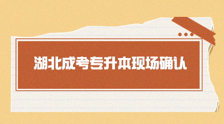 2022年湖北成考专升本需要现场确认吗？