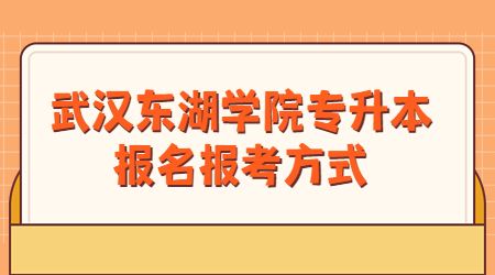 武汉东湖学院专升本报名报考方式