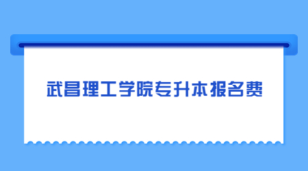 武昌理工学院专升本报名费是多少？